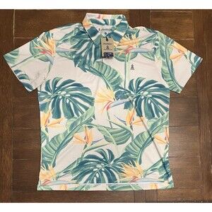 $65 Chubbies Men's The Frond Of You Range Polo Shirt-Multi Size XL NWT